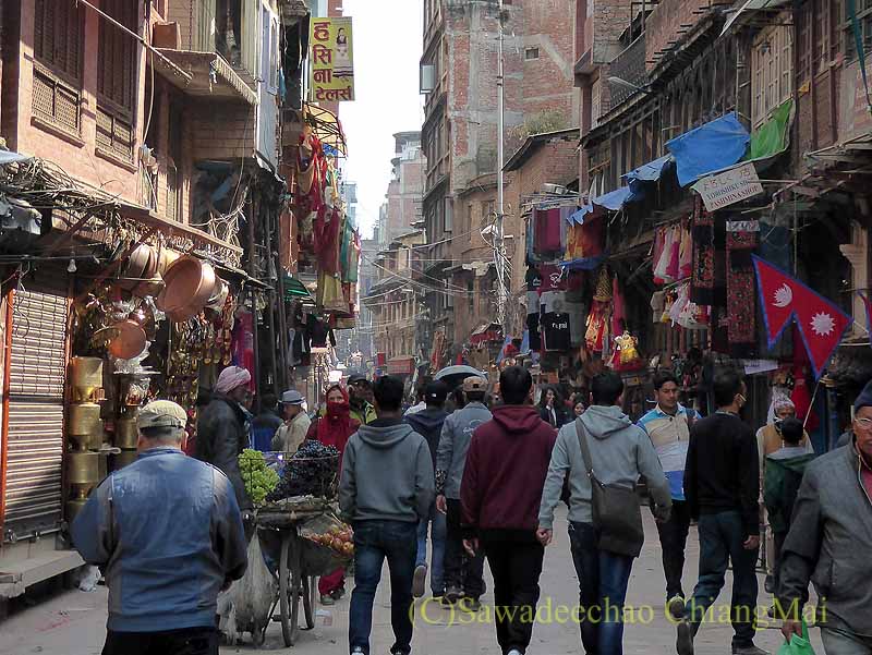 カトマンズ旧市街のインド・チベット交易路