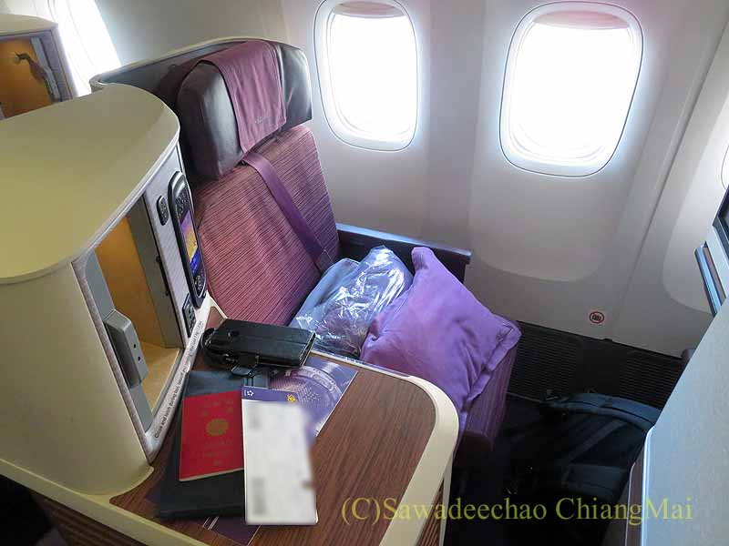 タイ国際航空TG676便のビジネスクラス