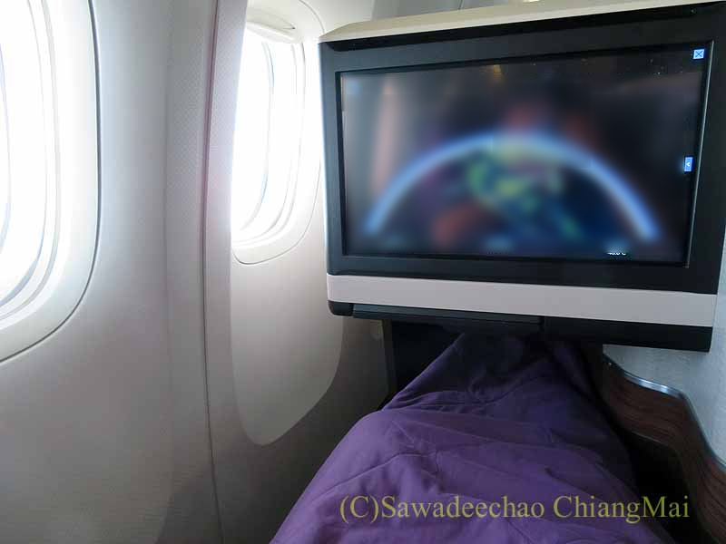 タイ国際航空TG676便のビジネスクラスのシート
