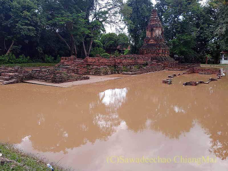 2024年10月のチェンマイ大洪水の寺院遺跡