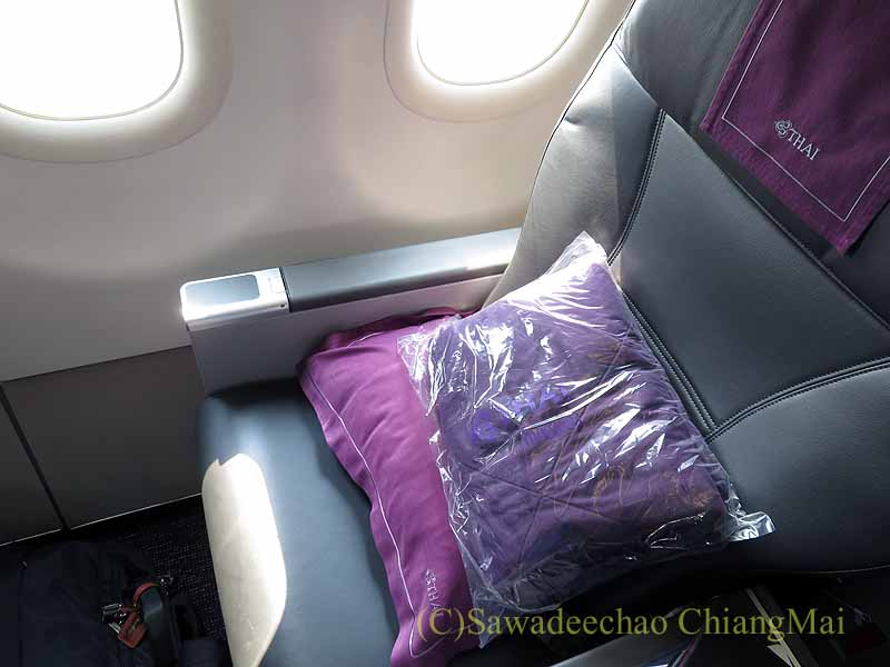 タイ航空A320-200型機のビジネスクラスのシート